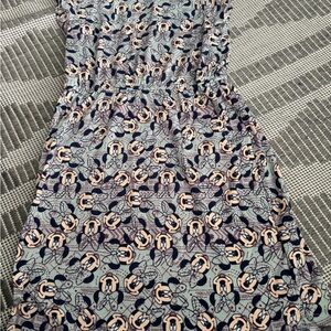 LuLaRoe Blue and Pink Floral Midi Dress